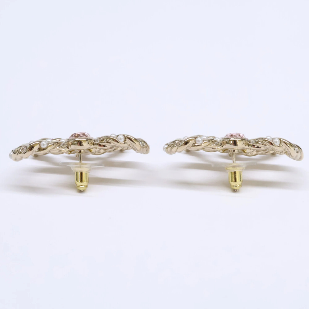 CHANEL Authentic Gold Logo Earrings - Picture 4 of 7